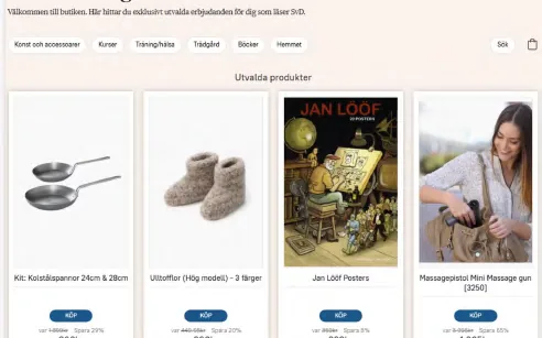 SvD Butik med utvalda produkter